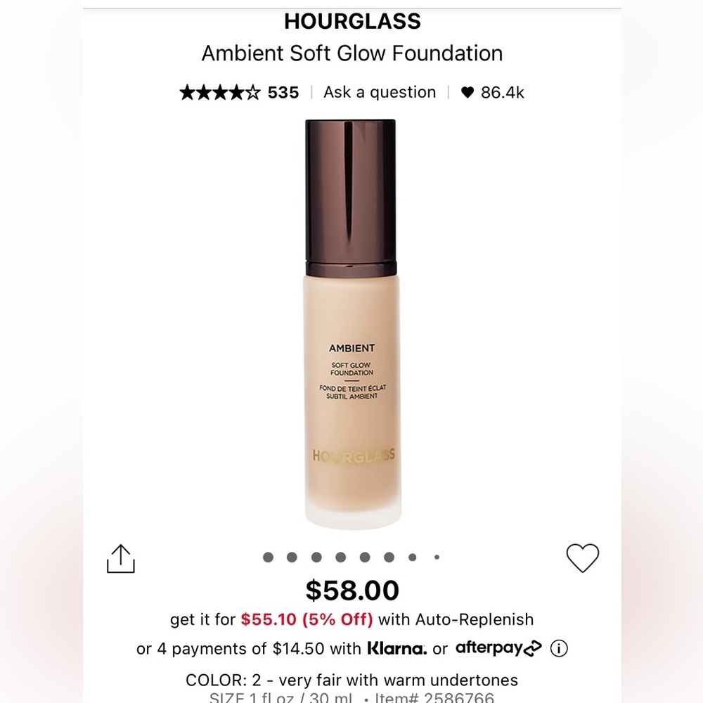 HOURGLASS - Ambient Soft Glow Foundation - Shade 2.